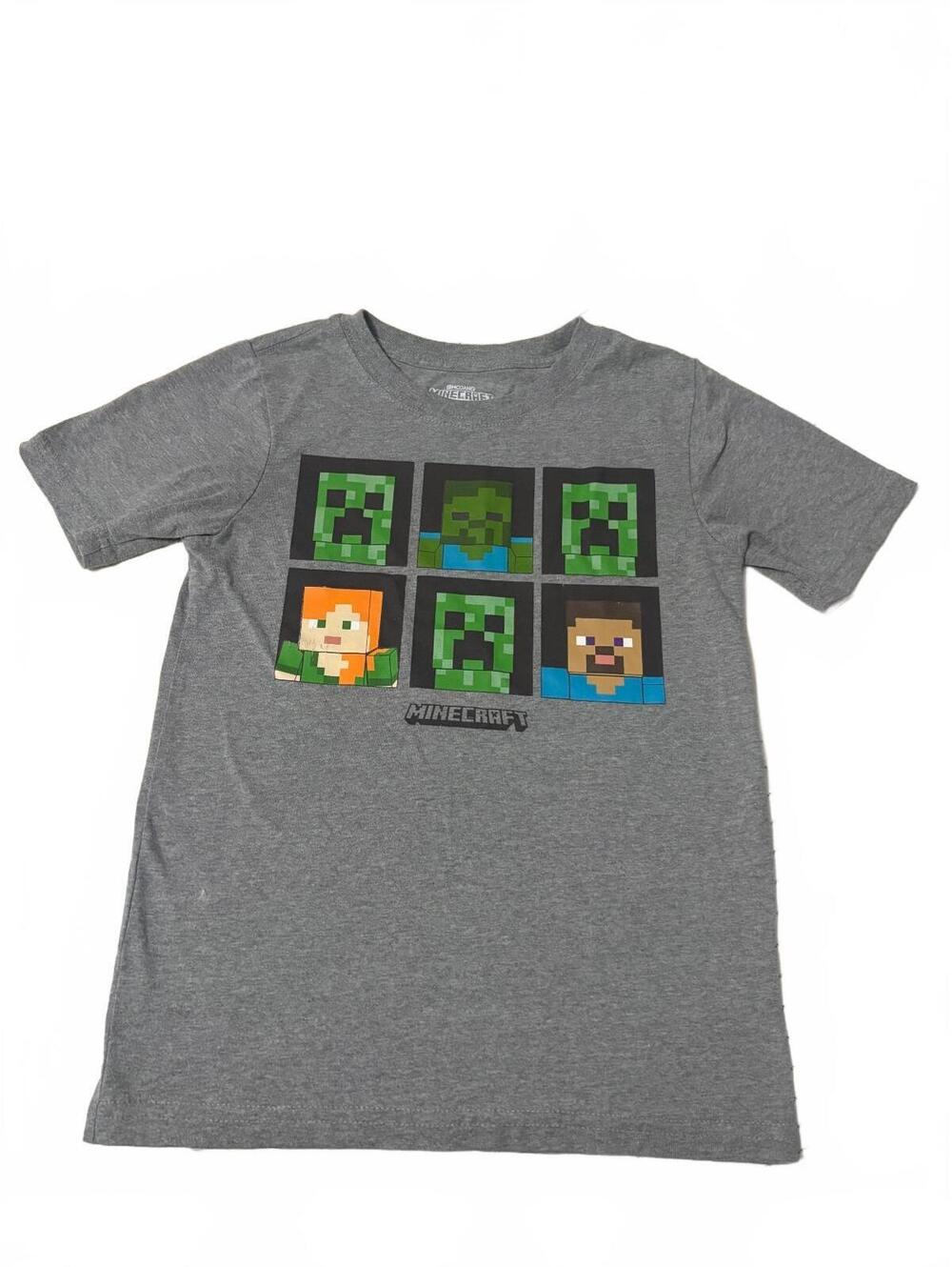 Minecraft Kids' Gray Graphic T-Shirt Size 8